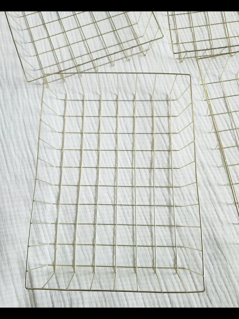 Amazon Gold Wire Desk Organizer Trays - Set Of 4